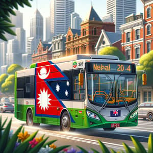 Nepali Flag on Australian Bus | Cultural Fusion