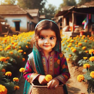 South Asian Girl in Traditional Indian Clothing | Marigold Fields