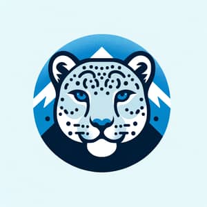 Minimalistic Snow Leopard Logo Design in Blue