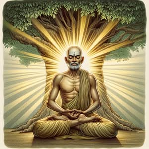 Siddhartha Gautama - Serene Meditative Figure Under Tree