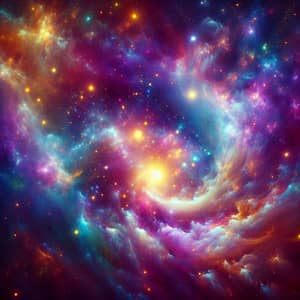 Vibrant Galaxy Abstraction | Cosmic Nebulas & Stars