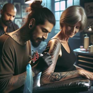 Skilled South Asian Tattoo Artist Transforming Scars with Art
