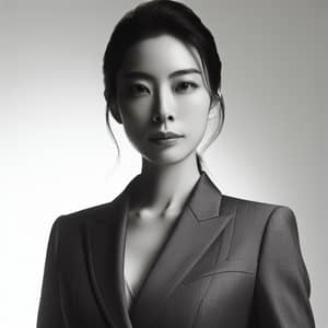 Confident Asian Female in Business Suit | Success-themed Portrait