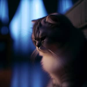 Downcast Cat in the Twilight