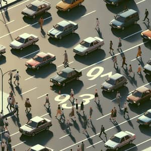1993 Busy Street Scene: Cars, People, Diversity | Grey Values