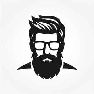 Bearded Man Silhouette Logo Design