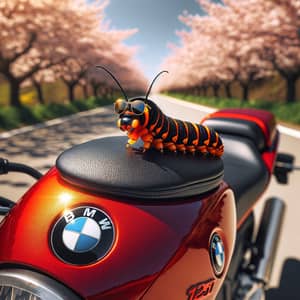 Vibrant Larva on BMW 1250 Bike: Swag Personified