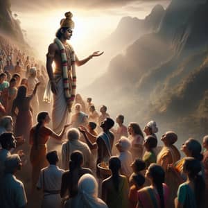 Blessings from Deity atop Hilly Landscape | Diversity & Faith Scene
