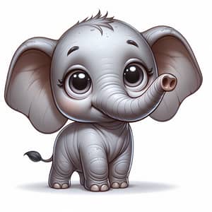 Adorable Cartoonish Elephant - Cute and Charming Representation