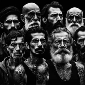 Intense Men with Shoulder Tattoos | Documentary-Style Photography