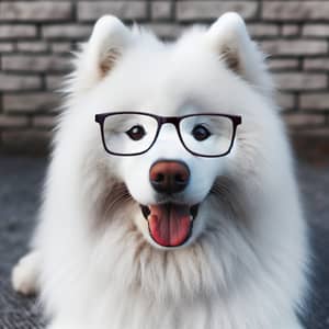 Samoyed Dog Wearing Glasses