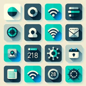 Modern System Icons Collection: Settings, Notifications, Profile, Calendar, Wi-Fi
