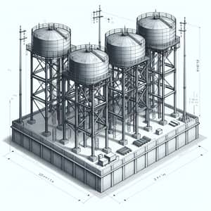 Robust Steel Structure Design for Supporting Three Water Tanks
