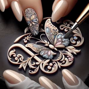 Elegant Butterfly Logo Design for Nail Business | High-End Brand