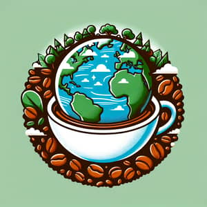 World Earth Day Poster with Coffee Elements
