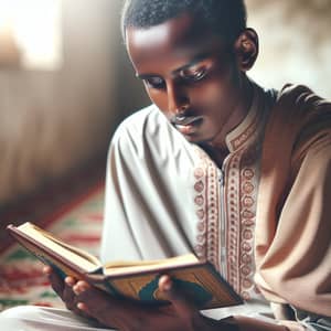 Somali Man Reading the Holy Qur'an | Tranquil Scene