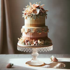 Elegant Multi-Layered Cake with Frosting Flowers