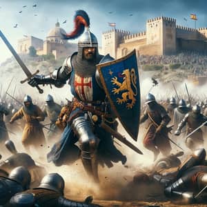 Granada War Scene: Northern European Knight Fernando in Battle