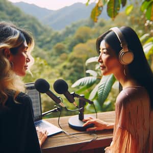 Serene Nature Podcast with Diverse Women in Conversation