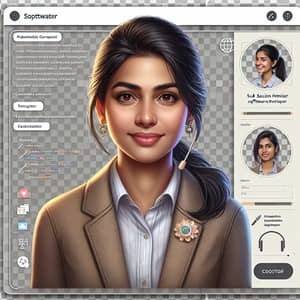 South Asian Female Software Developer Avatar | Tech-Themed Professional Image