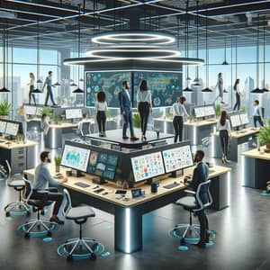 Efficient & High-Tech Workspace with Diverse Team | Collaborative Office Design