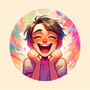 Pure Joy: Happy Main Character Image with Vibrant Background