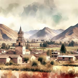 Arequipa Watercolor Painter: Sachaca Countryside Depiction