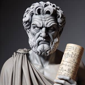 Archimedes - Ancient Greek Mathematician with Equations Scroll