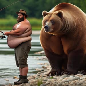 Vladik Fishing: Man vs Bear Encounter by the Riverside