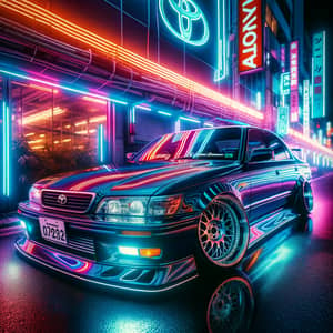 Custom Toyota Chaser JZX90 in Neon Glow | Car Tuning Details