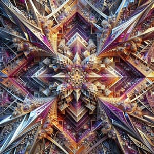 Colorful Metallic Geometric Fractal Art for Depth & Vibrancy