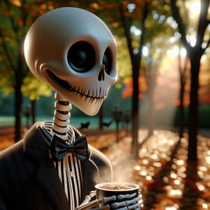 Jack Skellington's Autumn Day Delight | Cozy Skeleton Scene