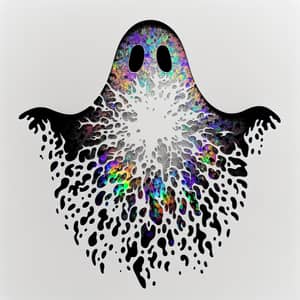 Ethereal Ghost Stencil: Black & White Holographic Art