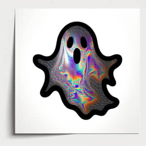 Ghost Stencil: Holographic Interior on Black and White Image