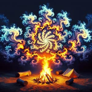Twilight Campfire Transforms into Stunning Geometric Fractal
