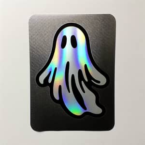 Black and White Ghost Stencil with Holographic Inside