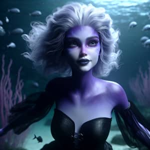 Ursula Sea Witch Swimming in Mysterious Depths