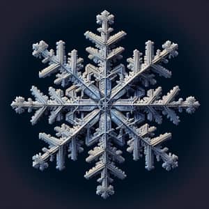 Realistic 3D Snowflake with Geometric Shapes