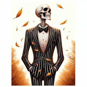Jack Skellington Enjoying Cool Autumn Day - Halloween Personification