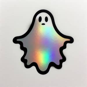 Black and White Ghost Stencil with Holographic Twist