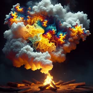 Campfire Smoke Transforms into Colorful Fractal Art