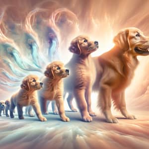 Golden Retriever Evolution: From Puppy to Adult | Surreal Transformation