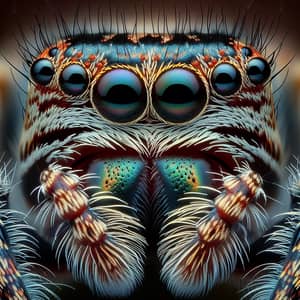 Jumping Spider Face | Vibrant Hues & Detailed Patterns