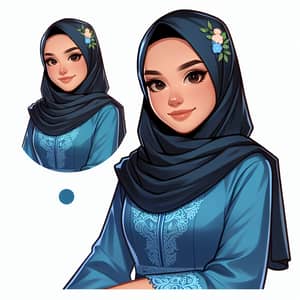 Malay Student in Fairytale Style with Baju Kebaya and Hijab