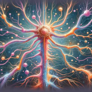 Vibrant Digital Painting of Nervous System | Neuroscience Art