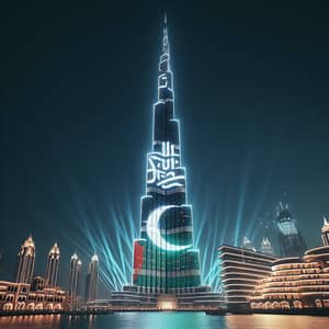 Hazeem Building | Tall Tower Projection Resembling Burj Khalifa