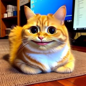 Orange Cat Meme 240x240 Pixel - Exaggerated Facial Expression