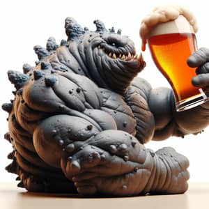 Rugged Slime Creature Enjoying a Frothy Beer
