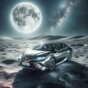 Sleek Toyota Camry on Moon Landscape