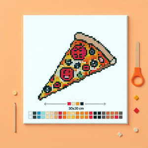 30x30 cm Pizza Slice Mosaic Art with 5 Colors